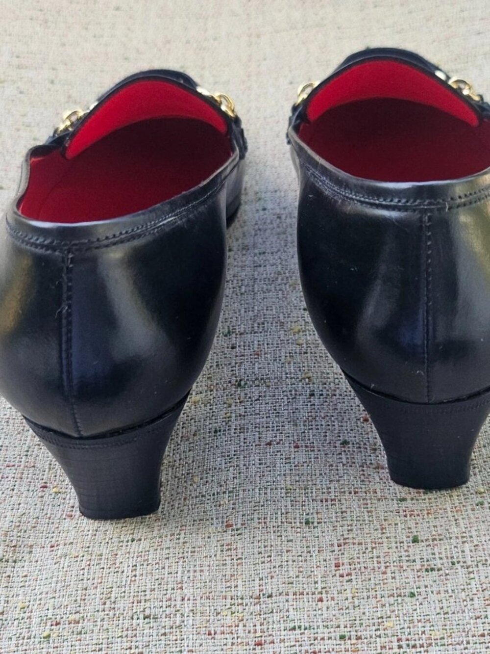 Vintage Celine Ladies Heel Shoes Black Leather Sandal Size 35.5 5US Made Italy - Picture 9 of 14